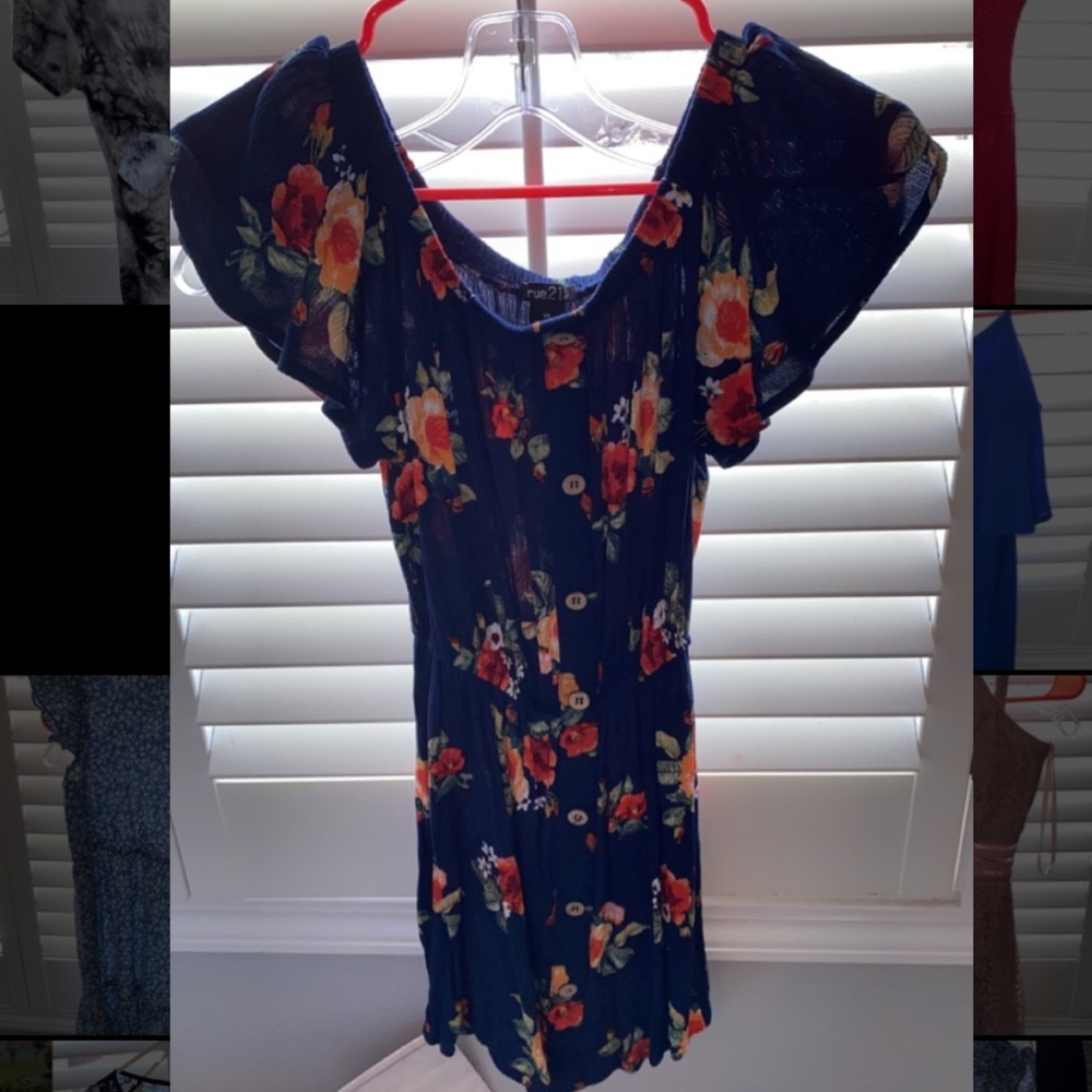 Cute off the shoulder dress.